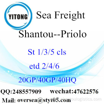 Shantou Port Sea Freight Shipping To Priolo